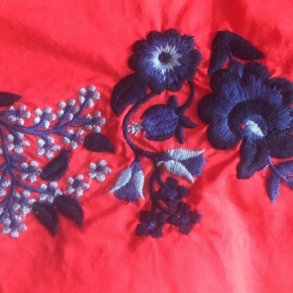 Talbots- embroidered cotton ruffle sheath dress. Size 6. Tea party preppy summer - Picture 3 of 9